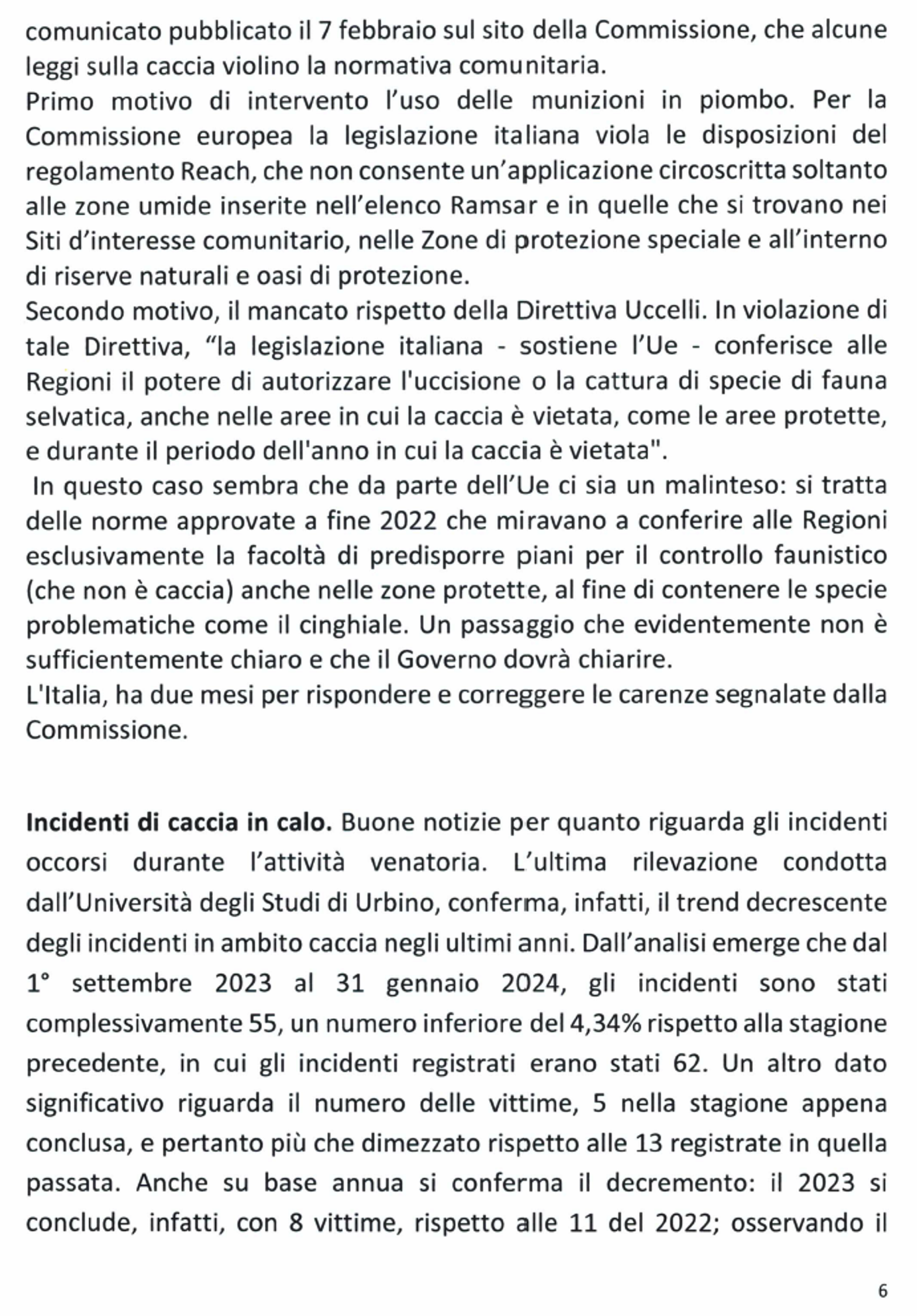 Foglio Notizie Il Becaccino - Nr. 1/2024